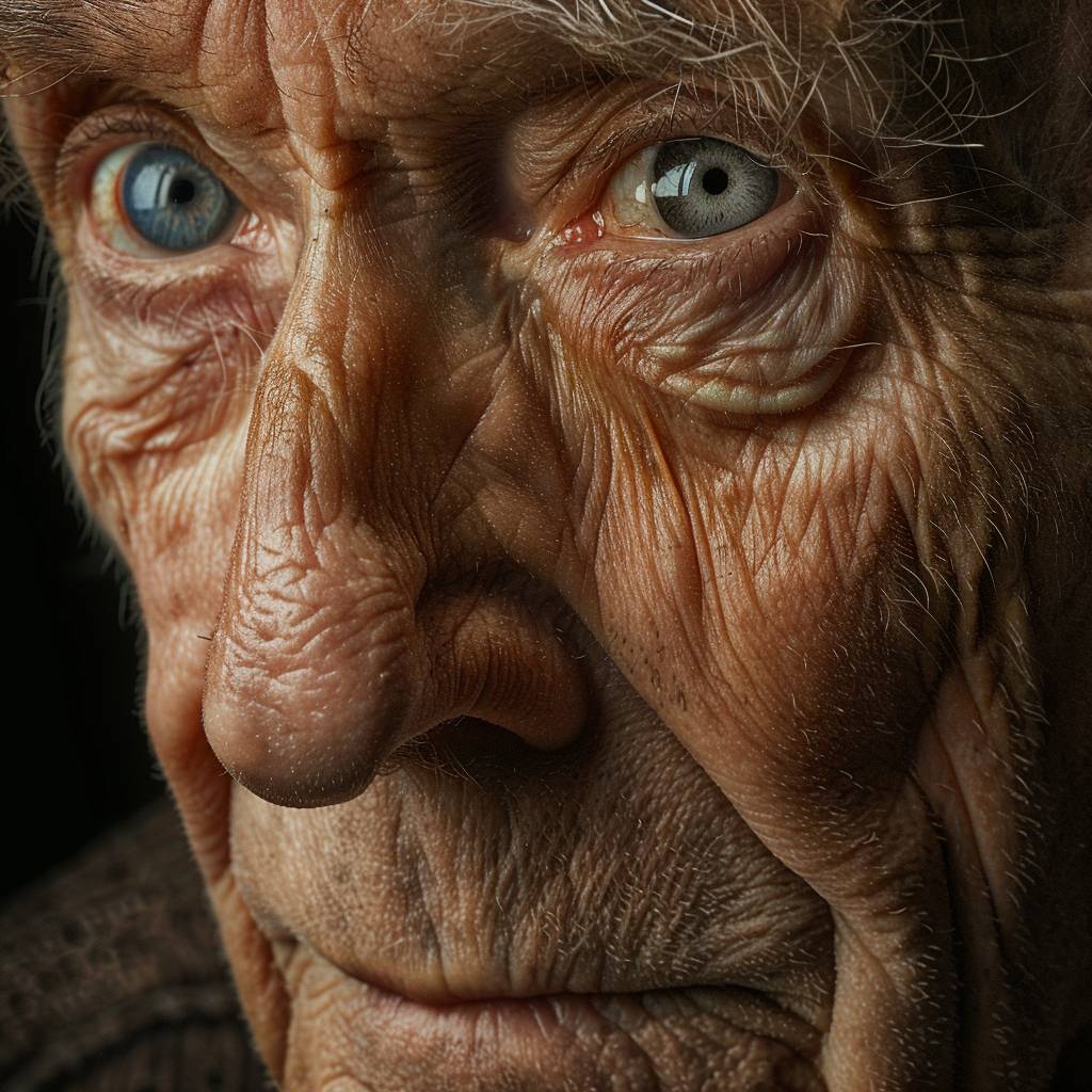 an elderly man with deep wrinkles