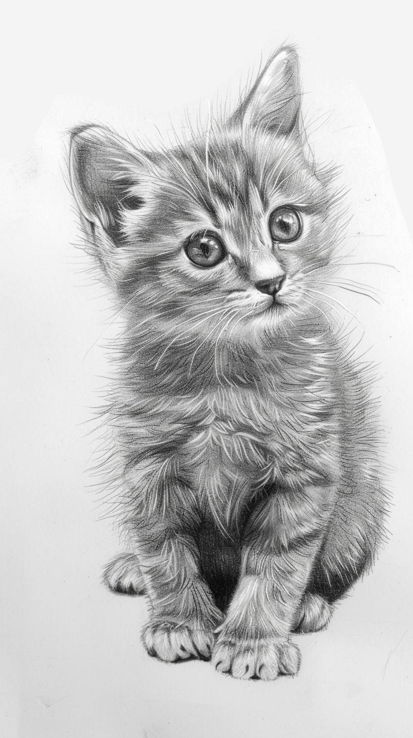 小さな猫を描いてください。