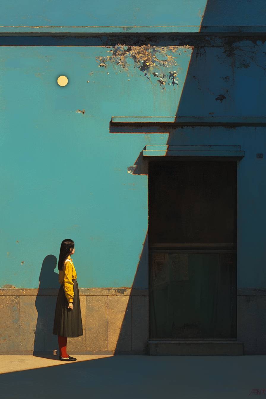 Painting by Liu Ye depicting sunset