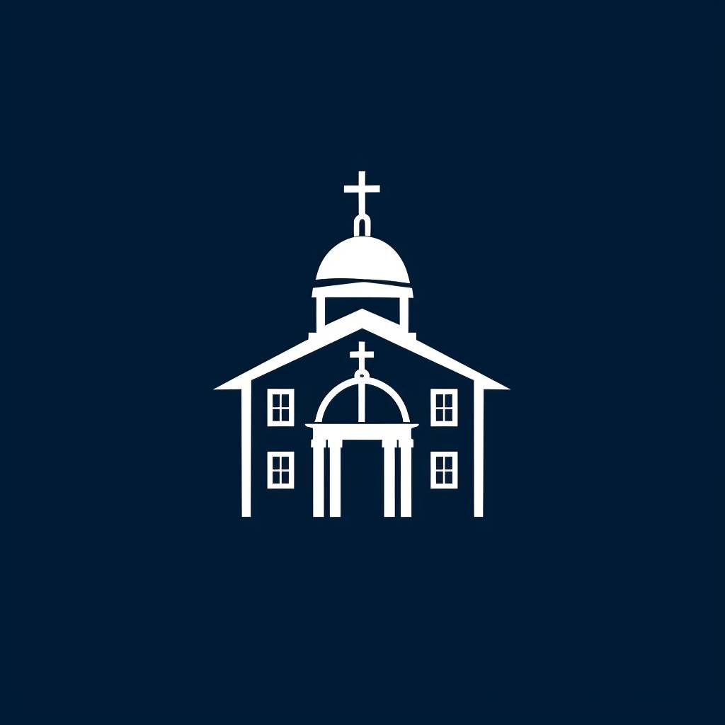 Logo of the dormitories of Catholic University of Lublin, dark blue, minimalist