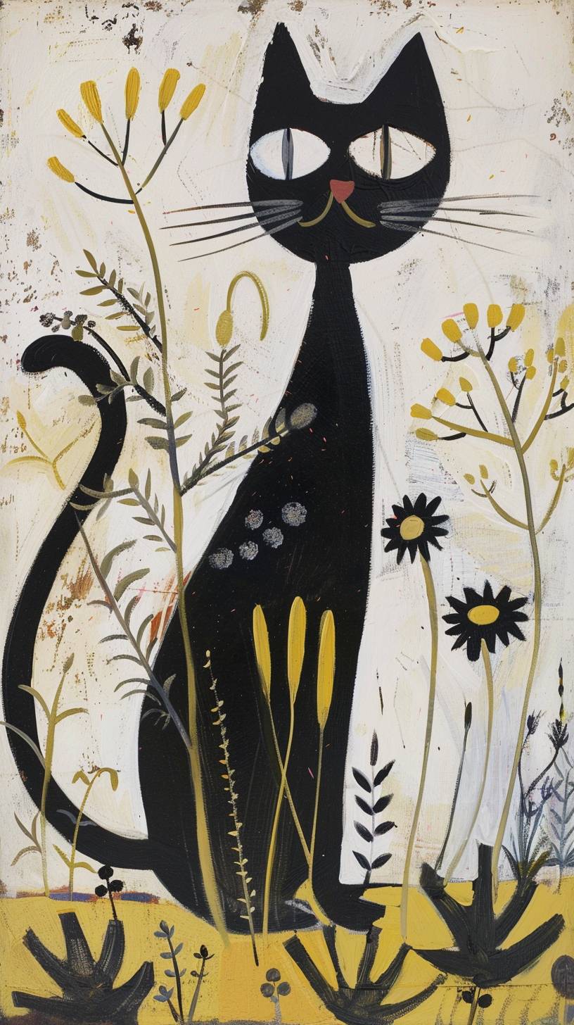 Mary Fedden's painting depicts a silly cat