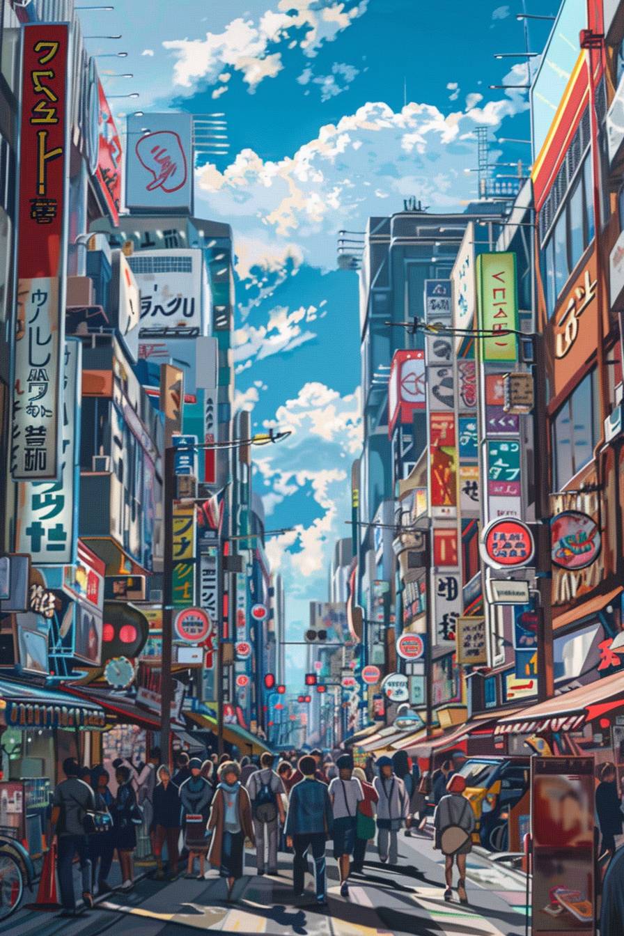 Japanese Shinjuku illustration