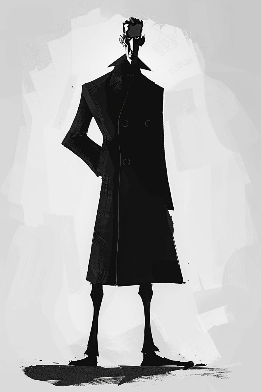 In the style of Frans Masereel, character concept design, half body