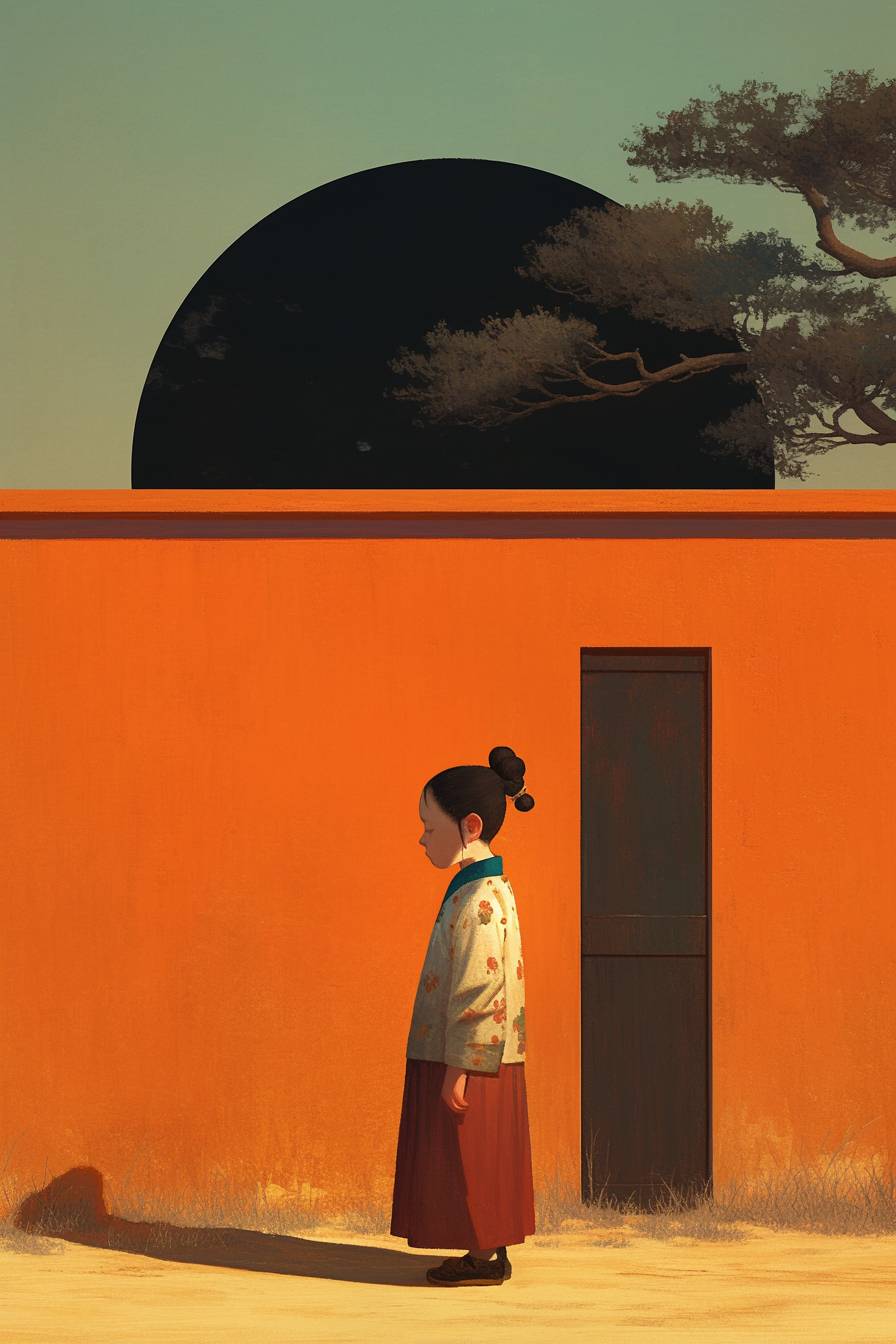 Painting by Liu Ye depicting sunset
