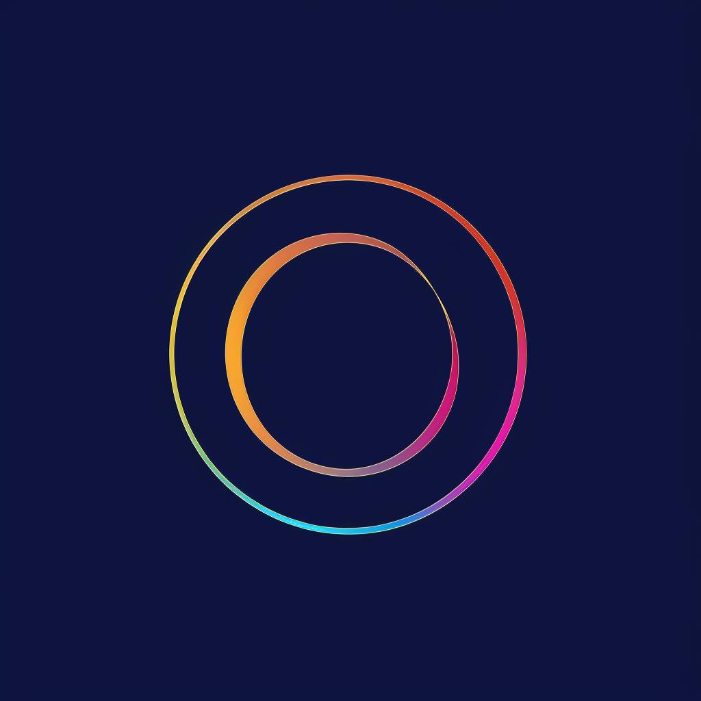 Logo, simple, letter O inside circle, minimal line, vector --v 6.0