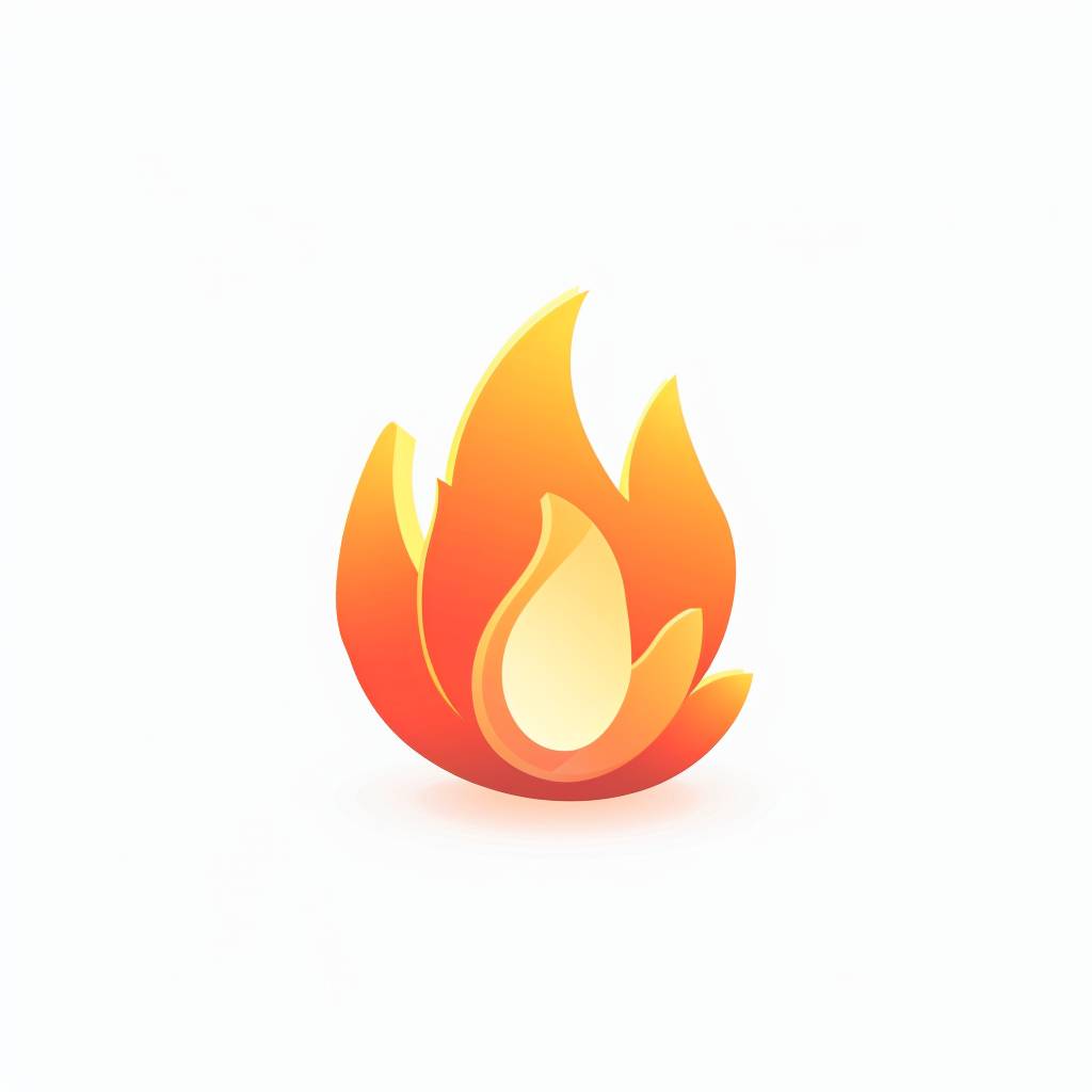火のアイコン、ロゴ、グラフィック、8k、白い背景、ui、ux、ウェブサイト
