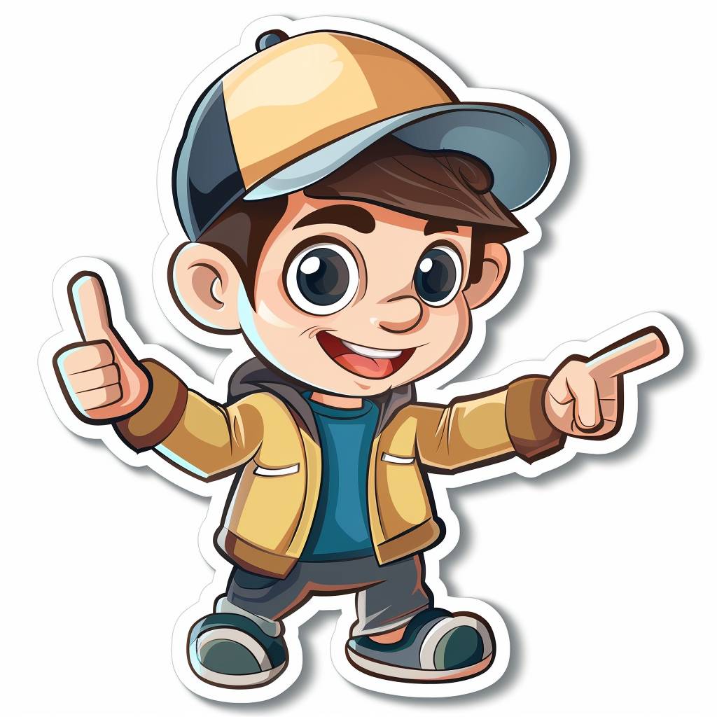 Sticker Design, [character description], white background, Vector Illustration, Cartoon Style