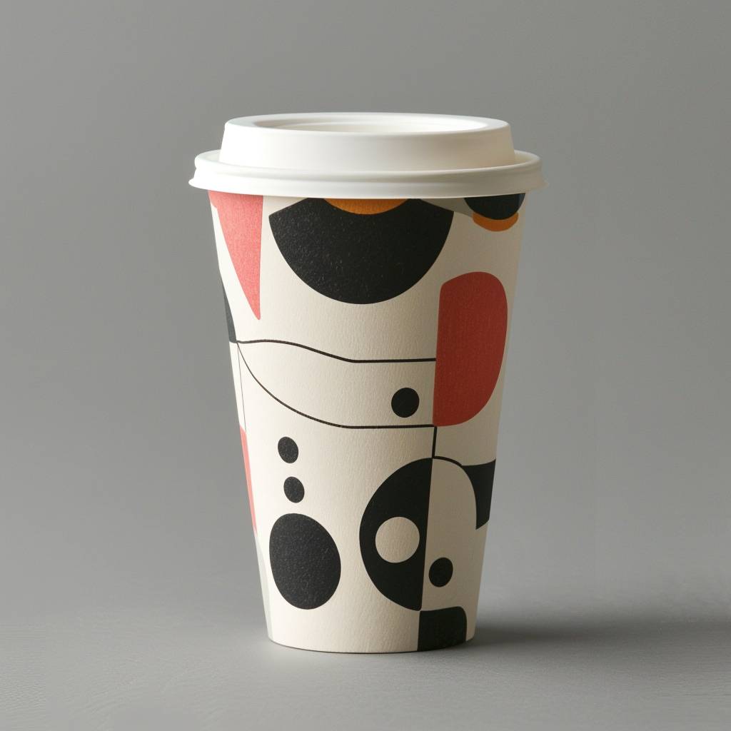 Takeaway coffee cup design by Alvin Lustig --v 6.0