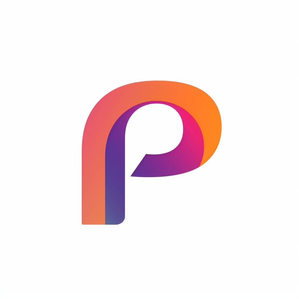 Minimalist logo of the letter P, flat design, white background