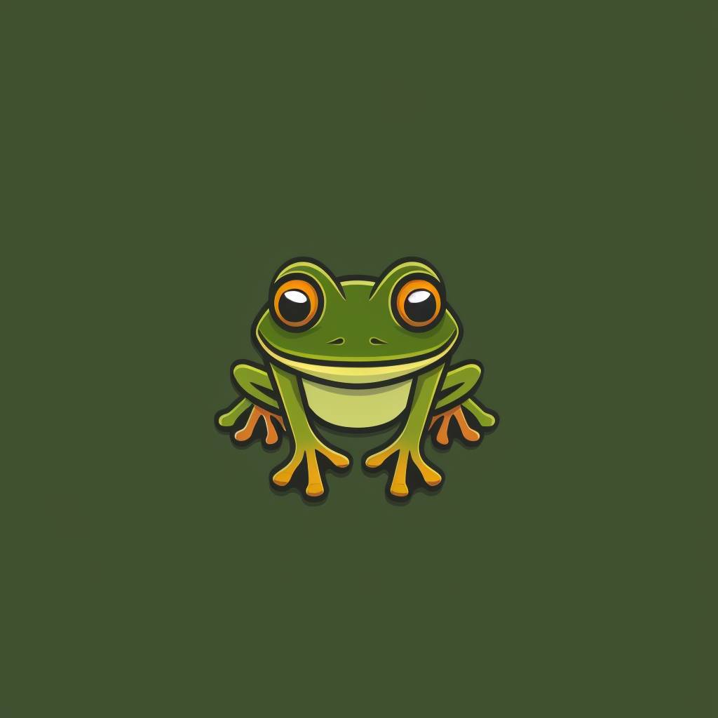 Vector graphic logo of frog, simple minimal, by Rob Janoff –no realistic photo details