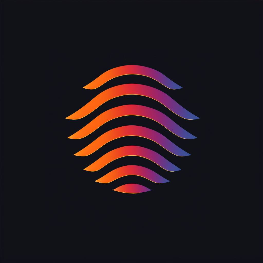 Hi-tech company logo with minimalistic design elements and colorful gradients