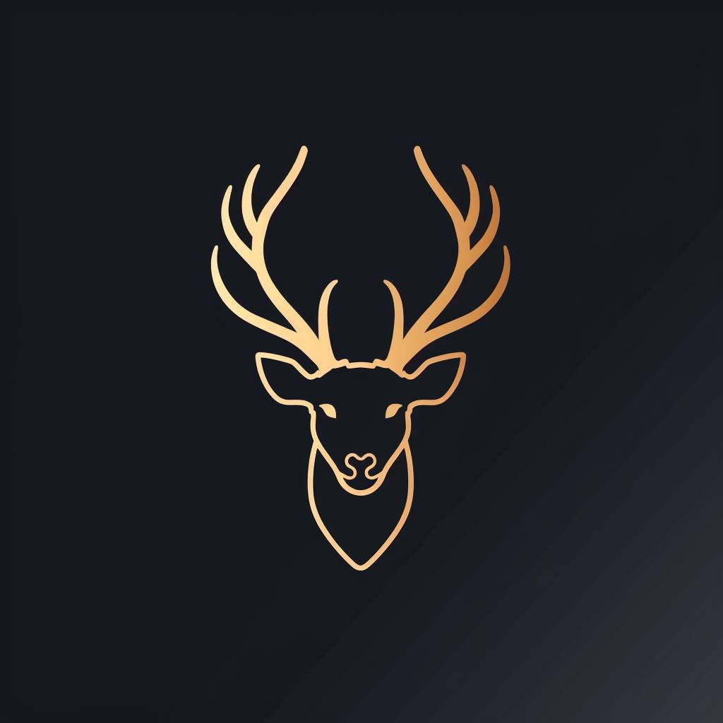 Flat vector logo of deer head, minimal graphic, by Sagi Haviv