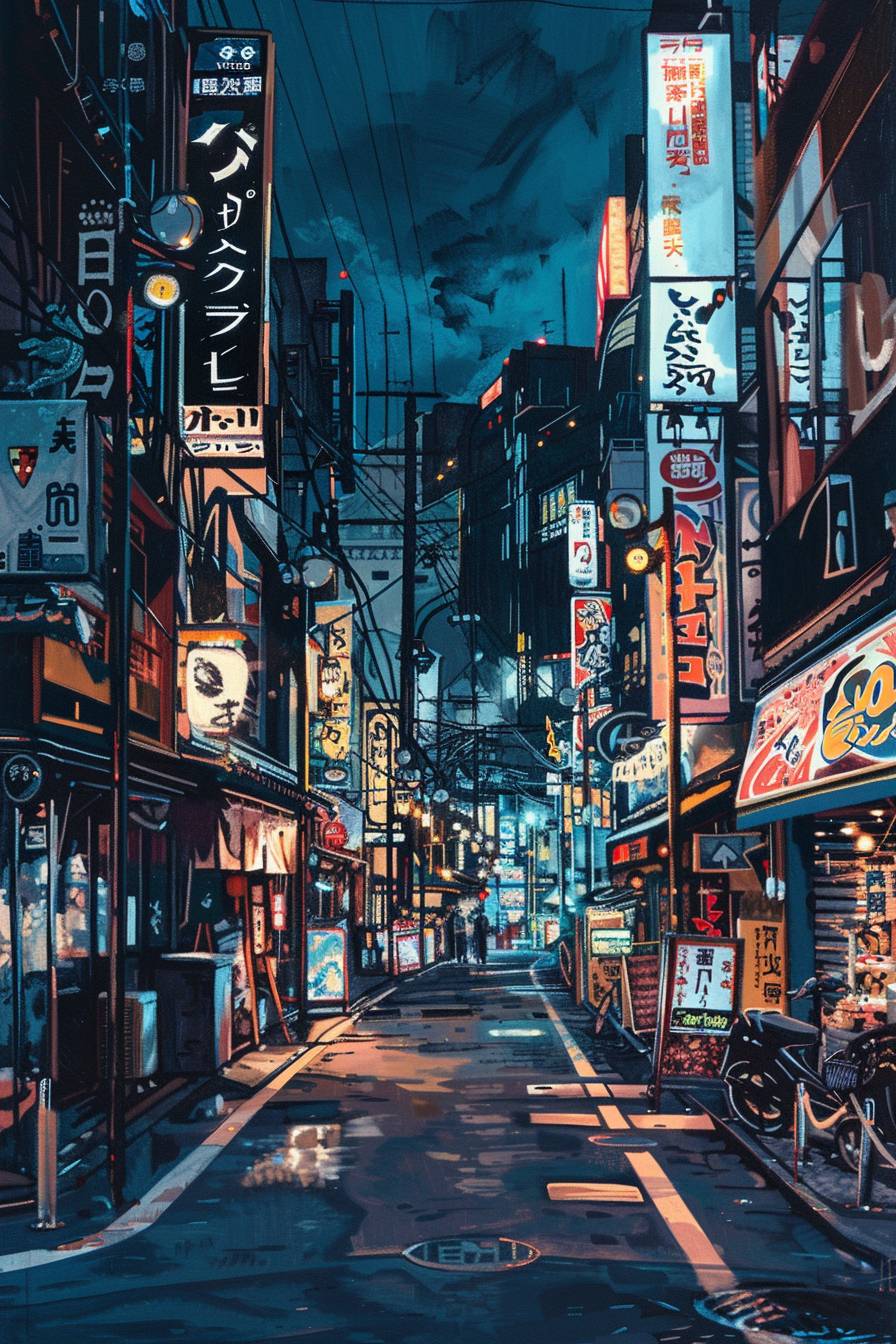 Japanese Shinjuku illustration