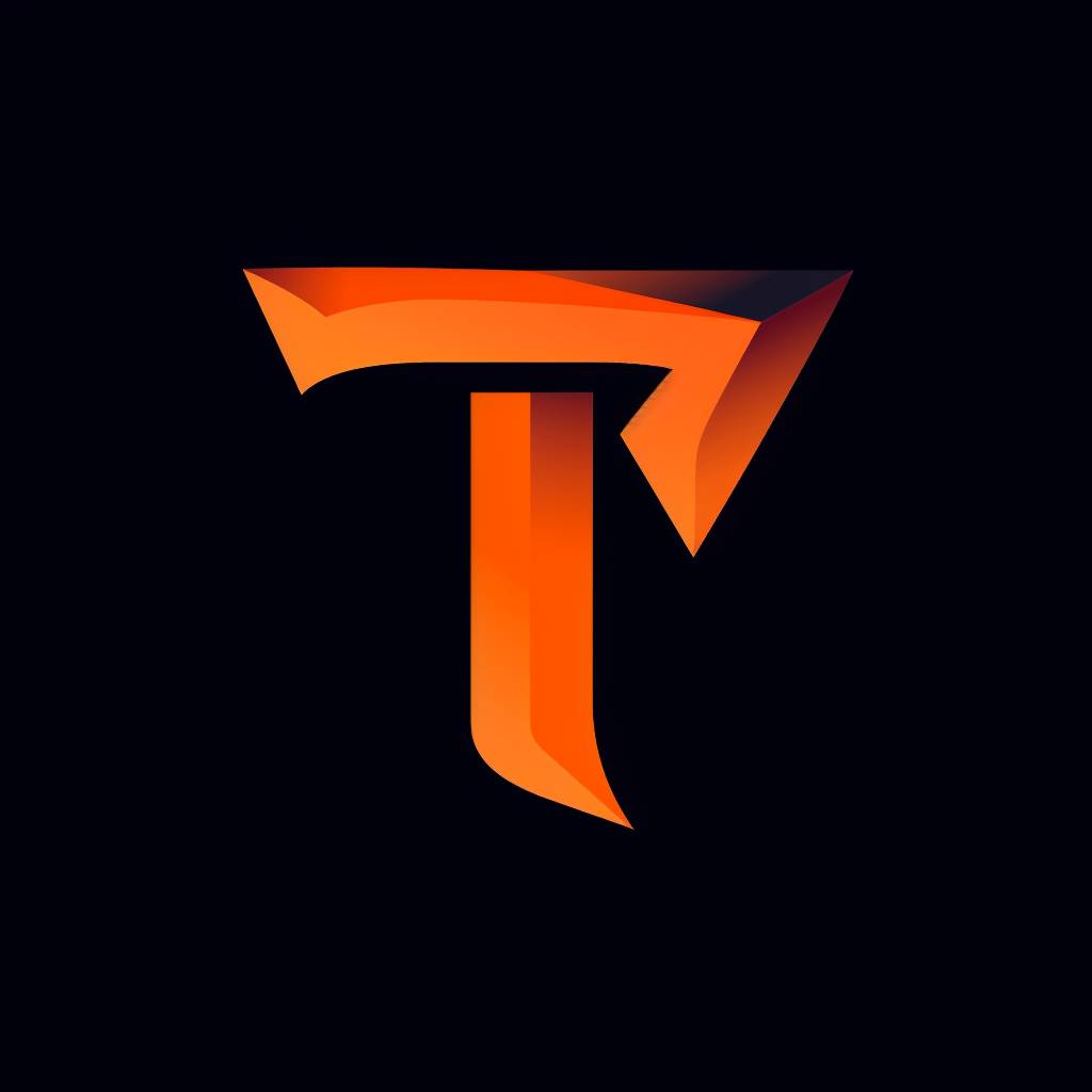 Tのロゴ、シンプルで基本的、ウェブサイトのロゴ、アプリのロゴ