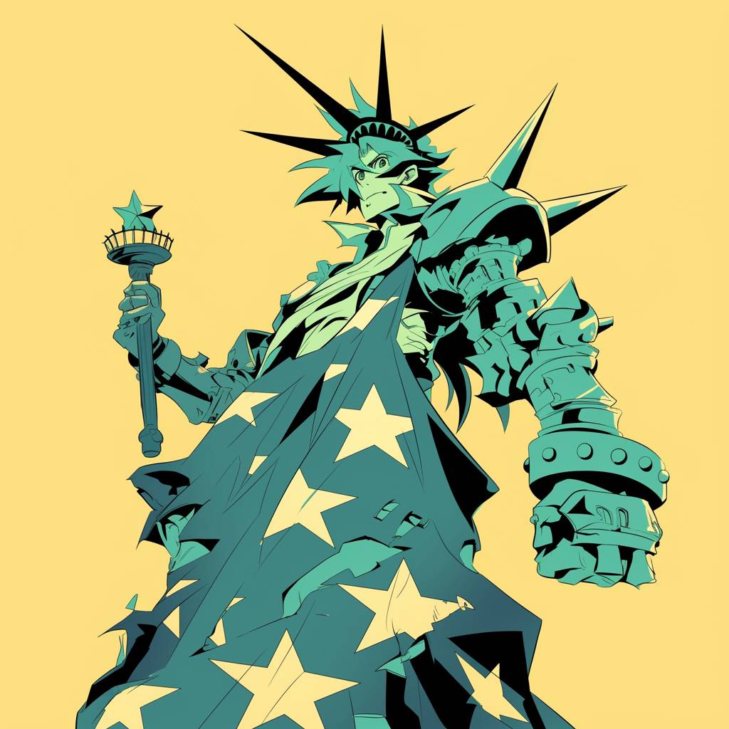 Statue of Liberty in Gurren Lagann style