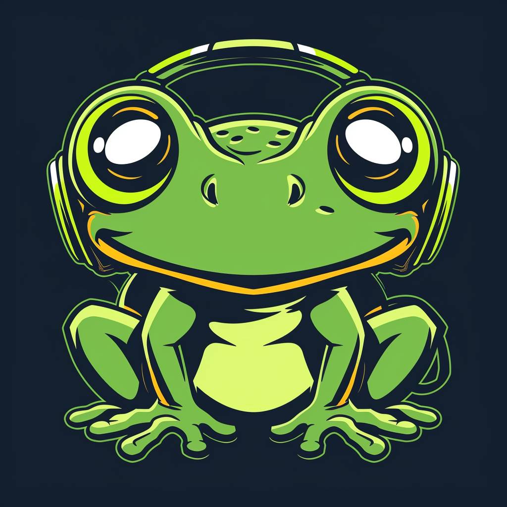 Cartoon style esports logo, simple frog