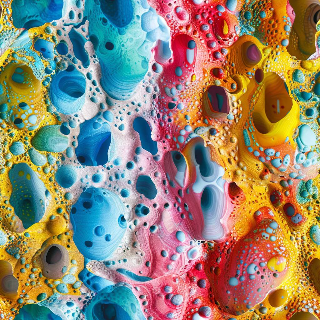 Macro view of porous surface in vivid colors - tile - version 6.0