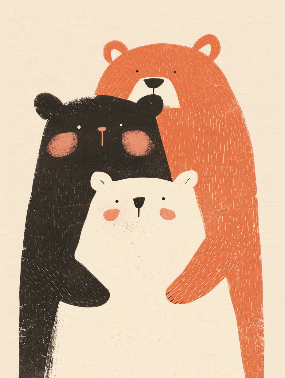 Knolling style array of bear hug icons by Jiro Kuwata