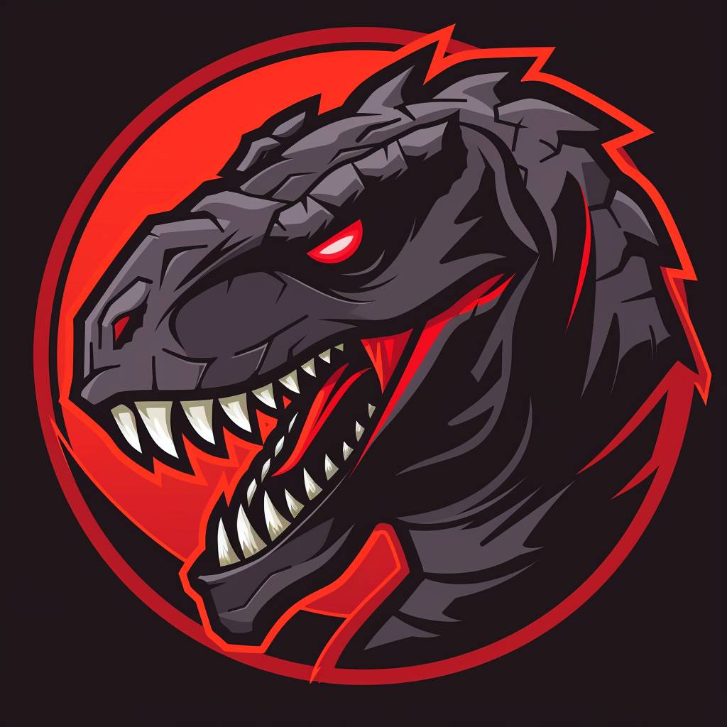 prehistoric monster mascot, logotype, logomark, esports