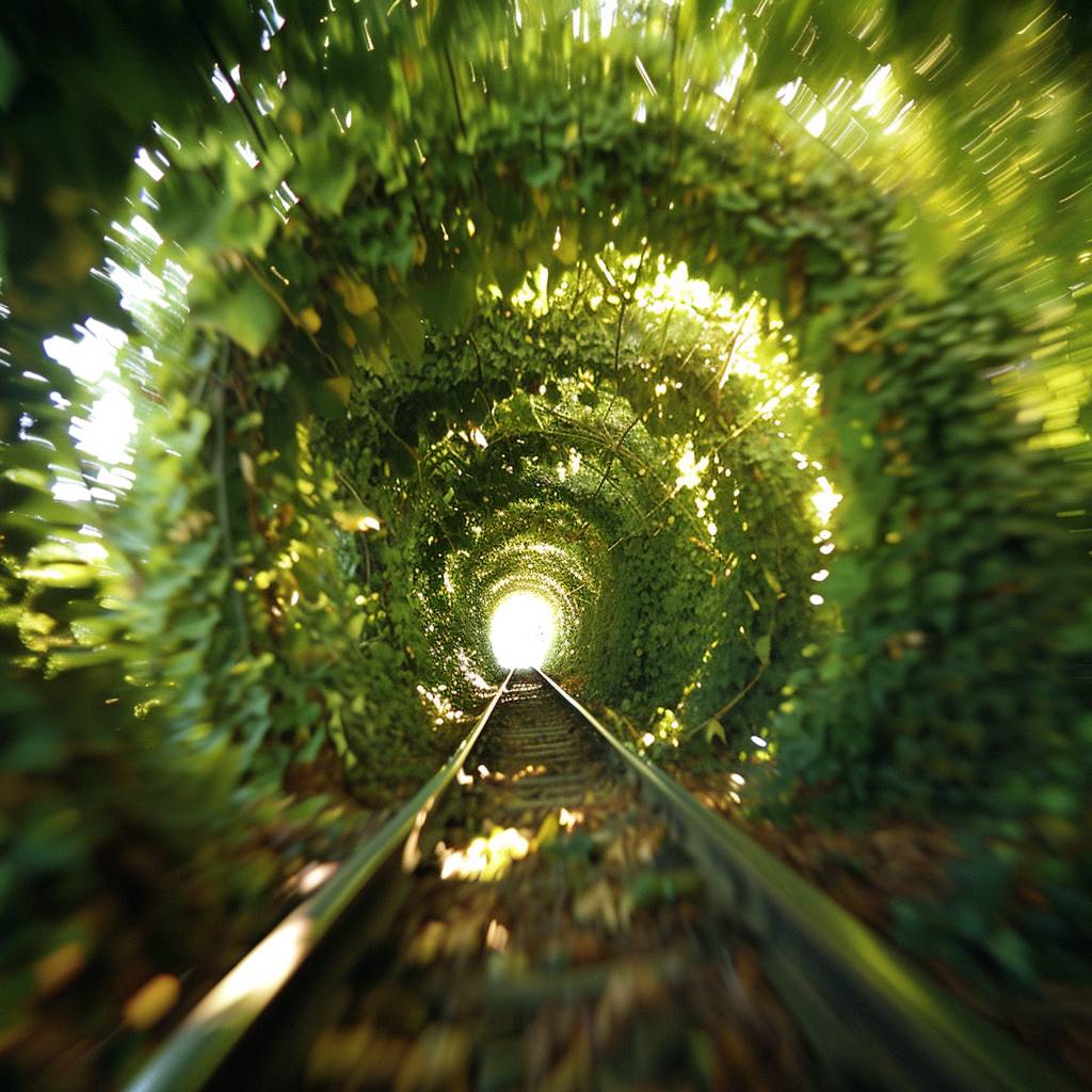 高速で目まぐるしいハイパーラプスレーシングがトンネルを突破し、急速に成長する蔦の迷路に入っていく。