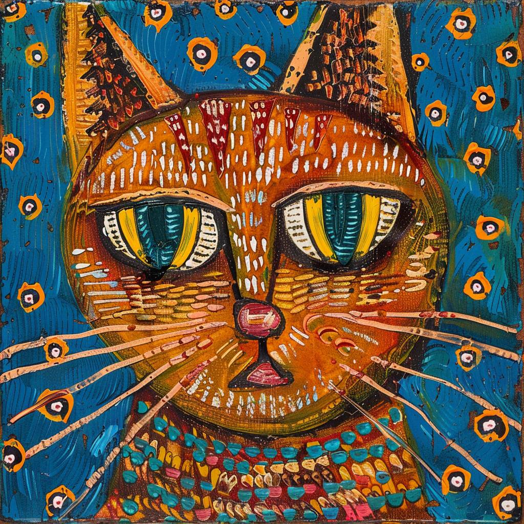 ハワード・フィンスター風の猫の動物の絵画