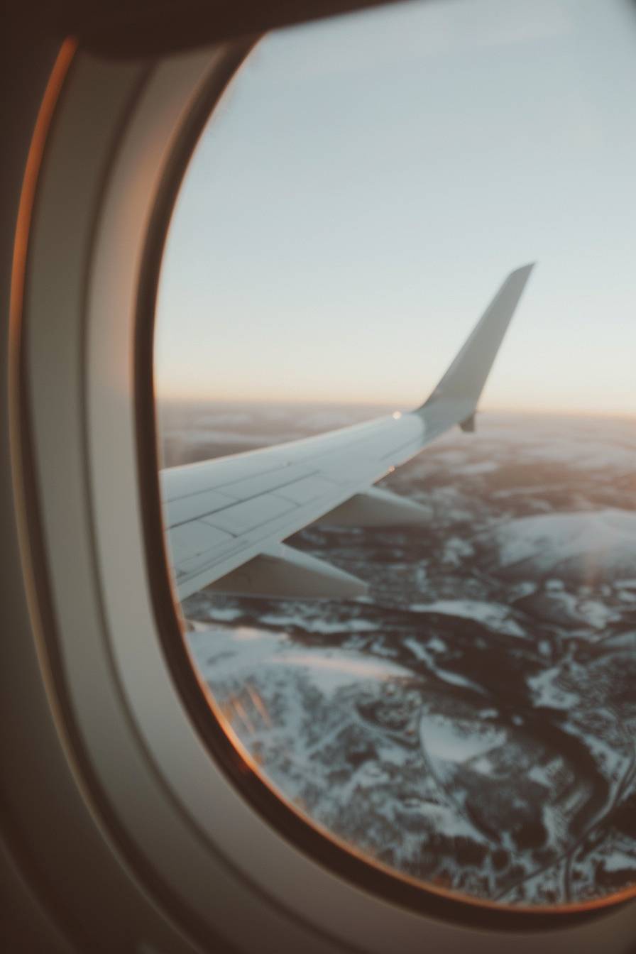 Landscape shot from an airplane window