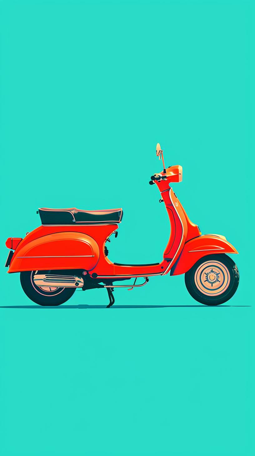 scooter, illustration style, raw