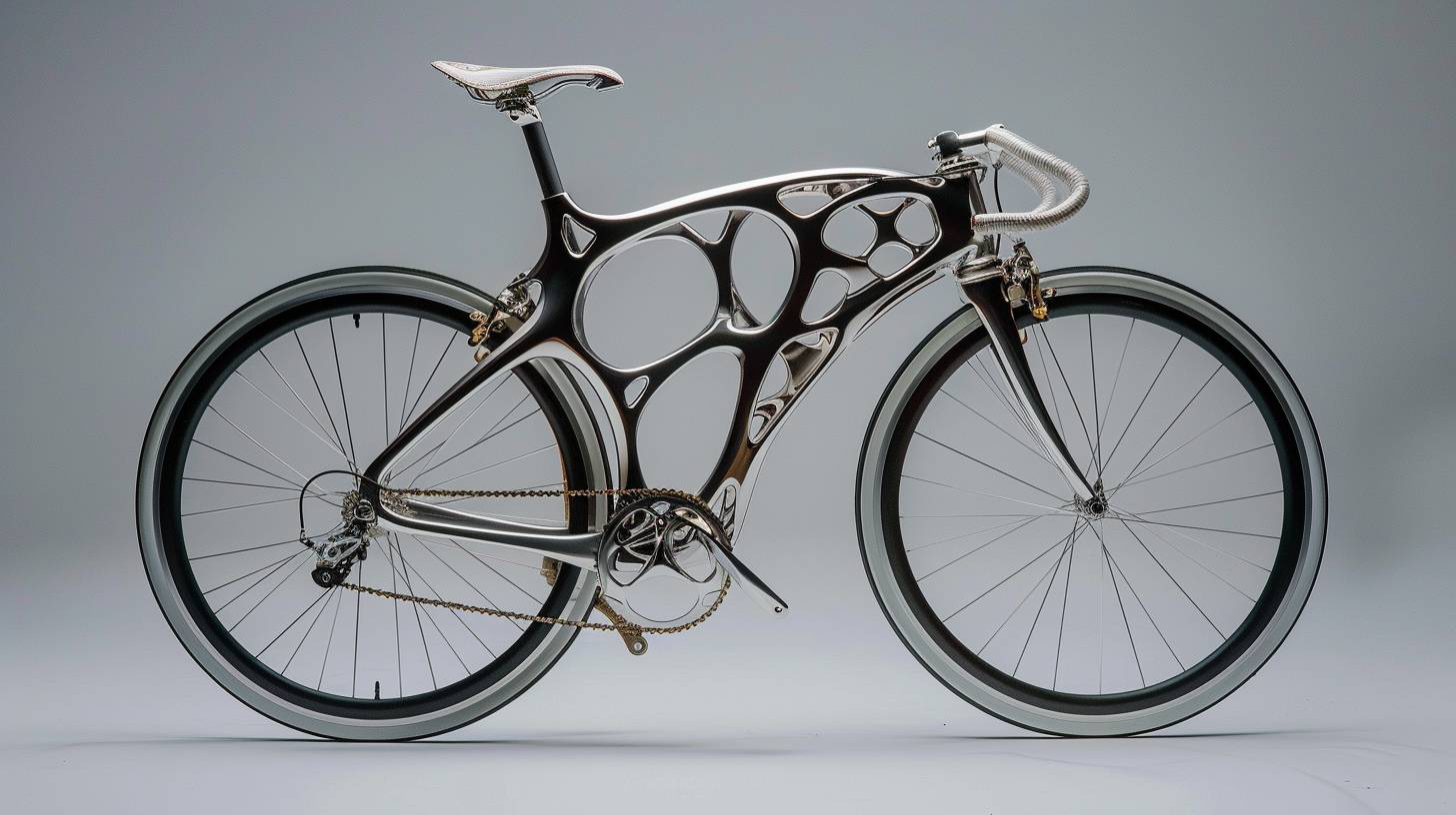 Product photo of a bicycle with futurism style