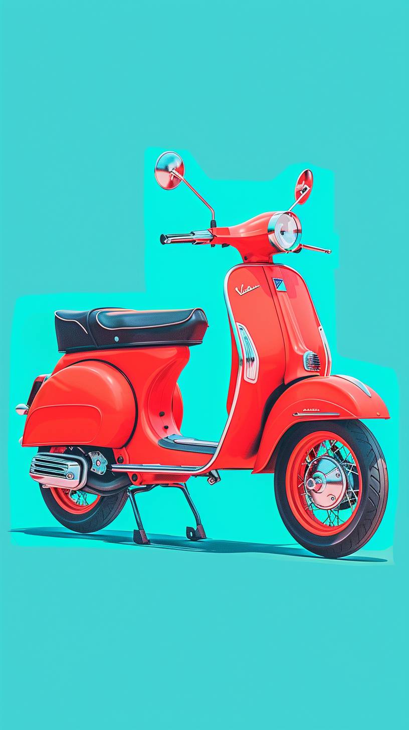 scooter, illustration style, raw