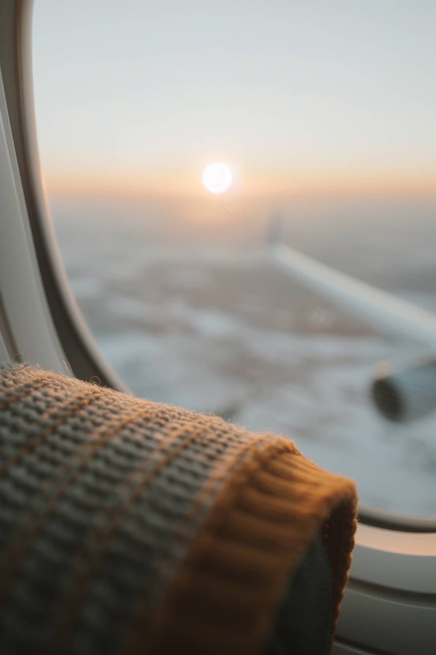 Landscape shot from an airplane window