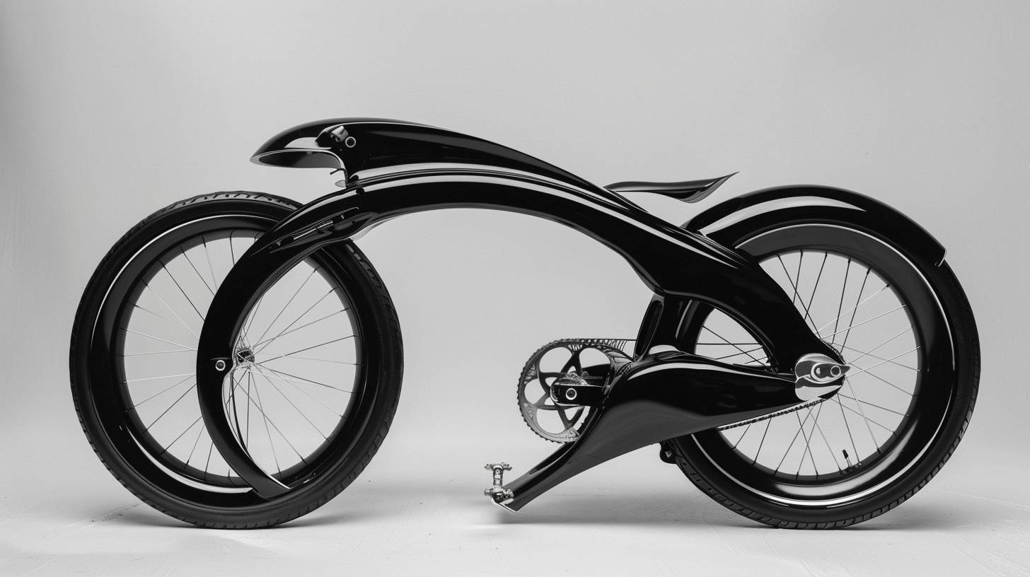 Product photo of a bicycle with futurism style