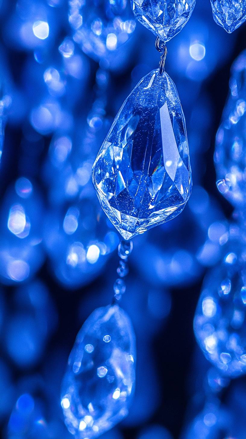 Sparkling diamonds rain down, mesmerizing sapphire.