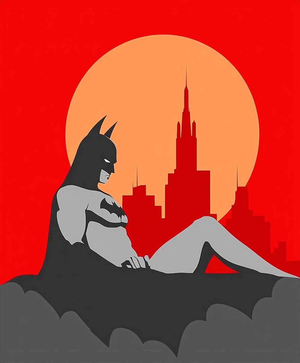 A minimalist depiction of Batman.