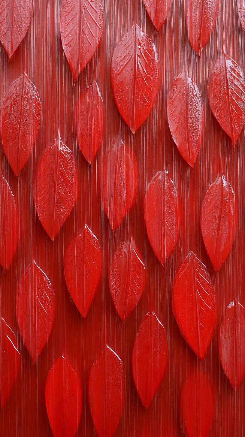 Mesmerizing crimson petals raining, filled with chaotic beauty.