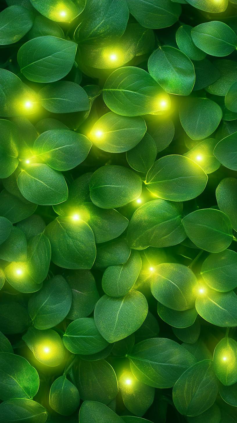 Mesmerizing jade fireflies raining down.