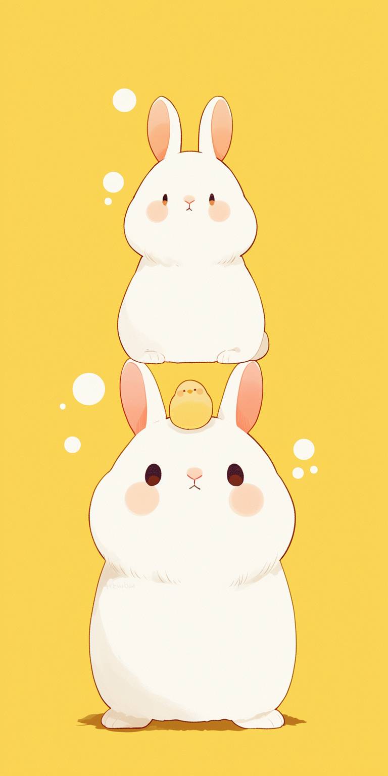 Dibujo de línea simple de un doodle de animal lindo con fondo amarillo claro, líneas simples, estilo de ilustración plana, alta resolución, alta calidad.