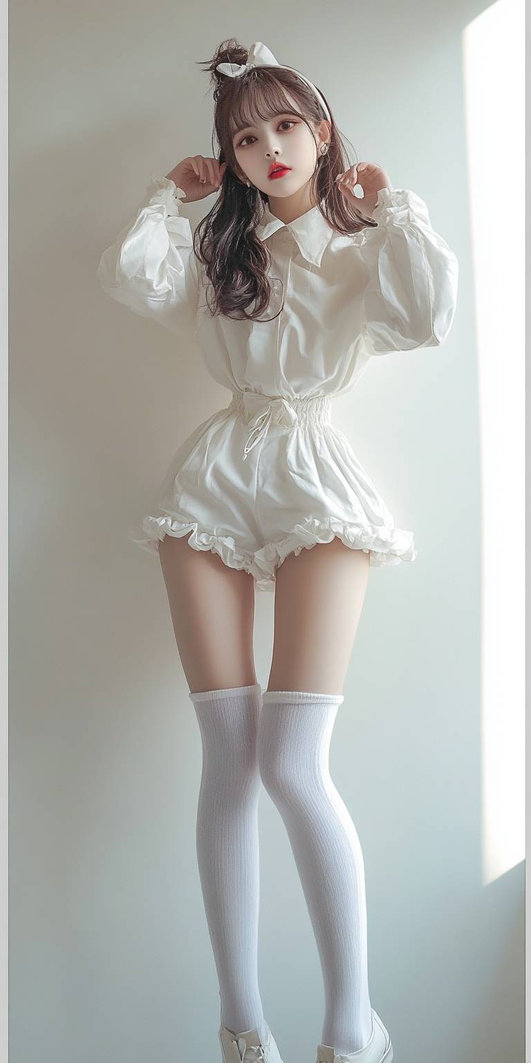 Girl idol, white socks, perfect body, charming