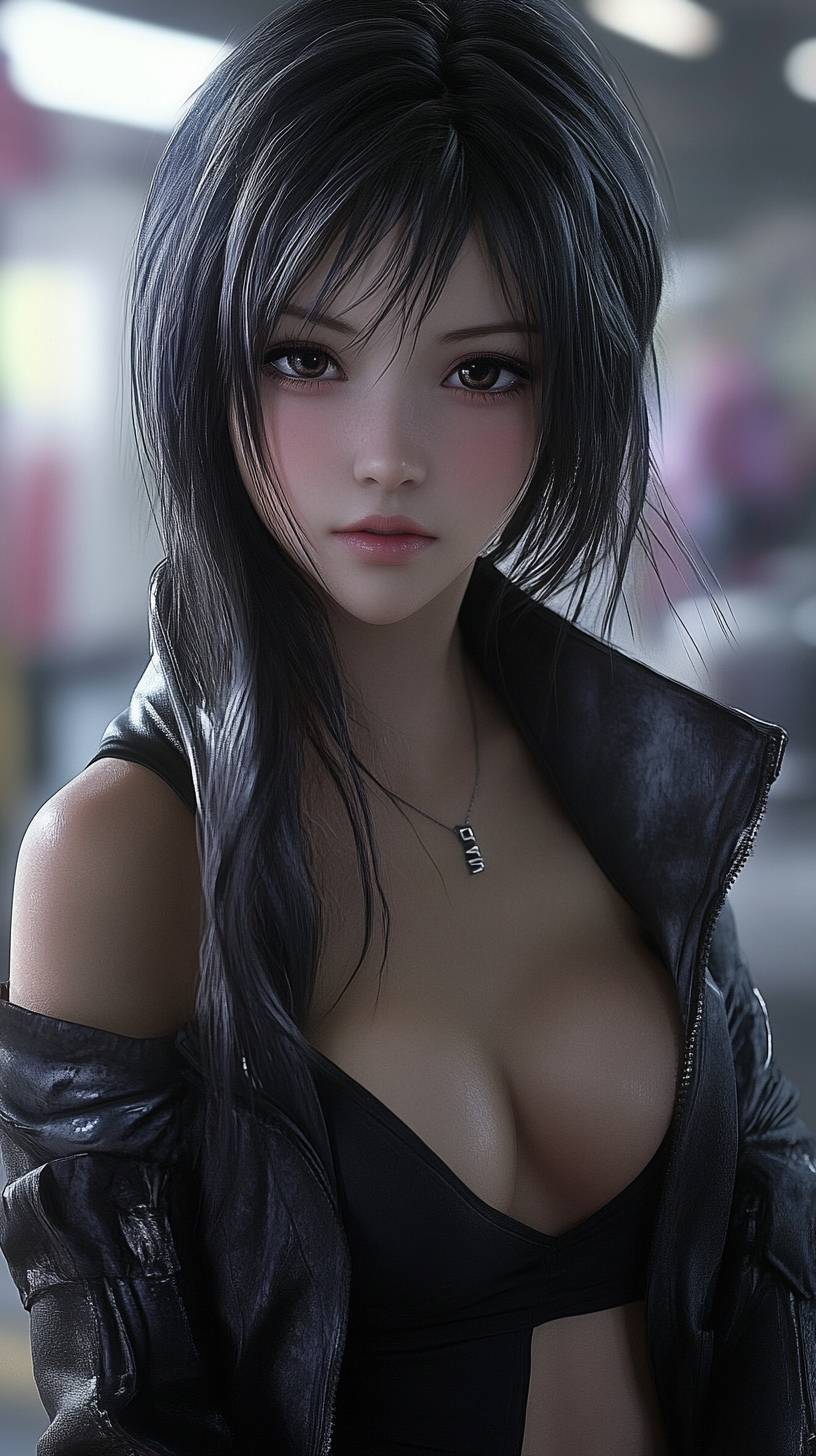 A highly detailed female anime character named June.