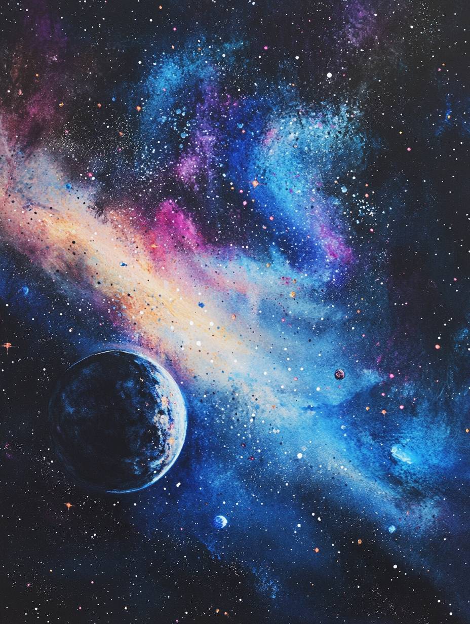 A pure illustration of outer space with no objects.