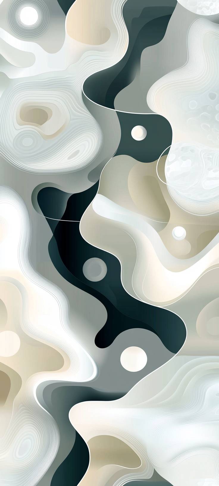 Modern iPhone wallpaper with abstract shapes in the style of an apple logo, gradient from light to dark grey and beige, smooth curves, soft lighting, ultra realistic, high resolution.