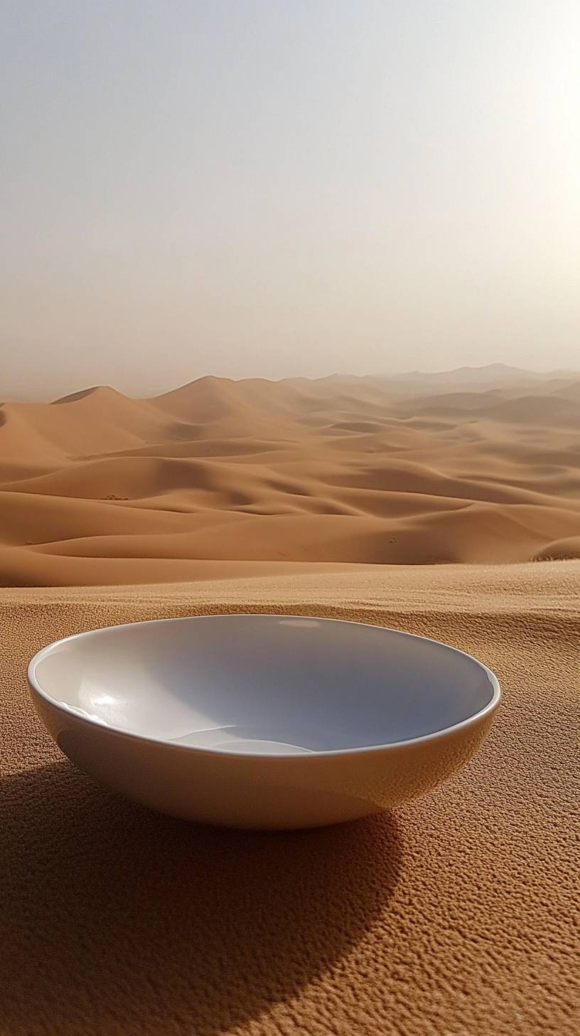 Dunas de areia do deserto exibem uma beleza minimalista à luz da manhã, moldadas pelos padrões do vento.