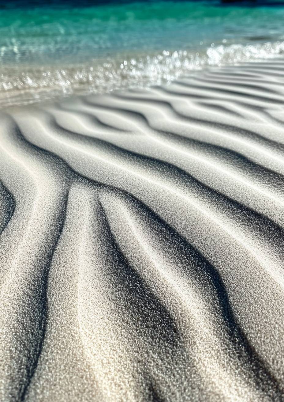 Textura de arena blanca y sombra de playa