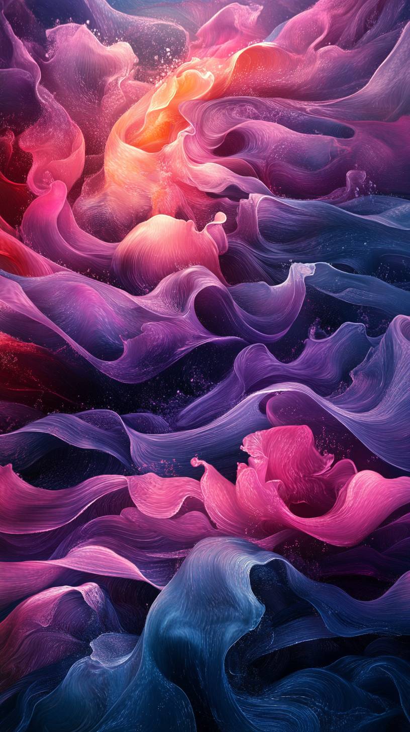 Papel de parede para smartphone de alta qualidade, 8K ultra HD, gradiente suave de rosa e roxo, design pacífico e elegante.