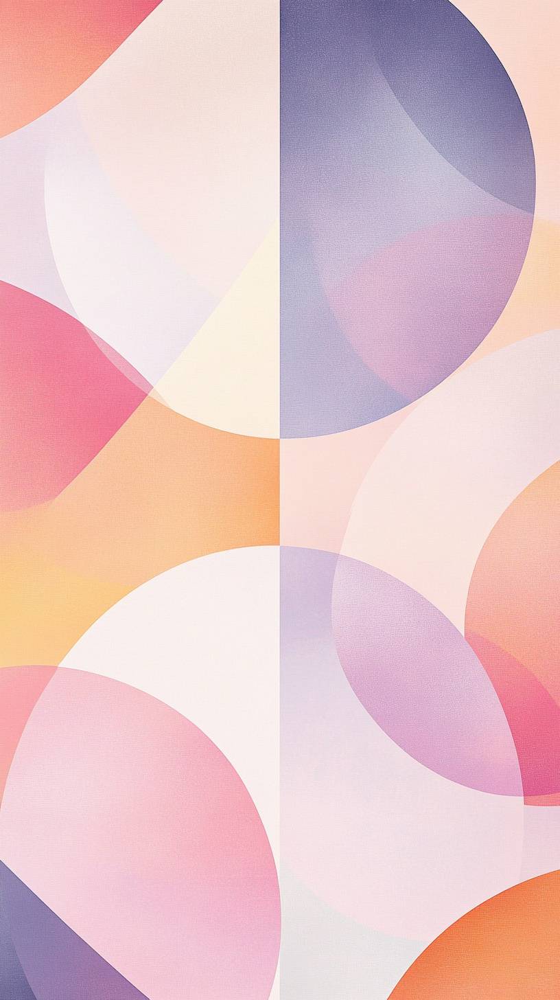 Minimalist abstract geometric patterns in soft pastel tones create a serene and calming background with plenty of open space.