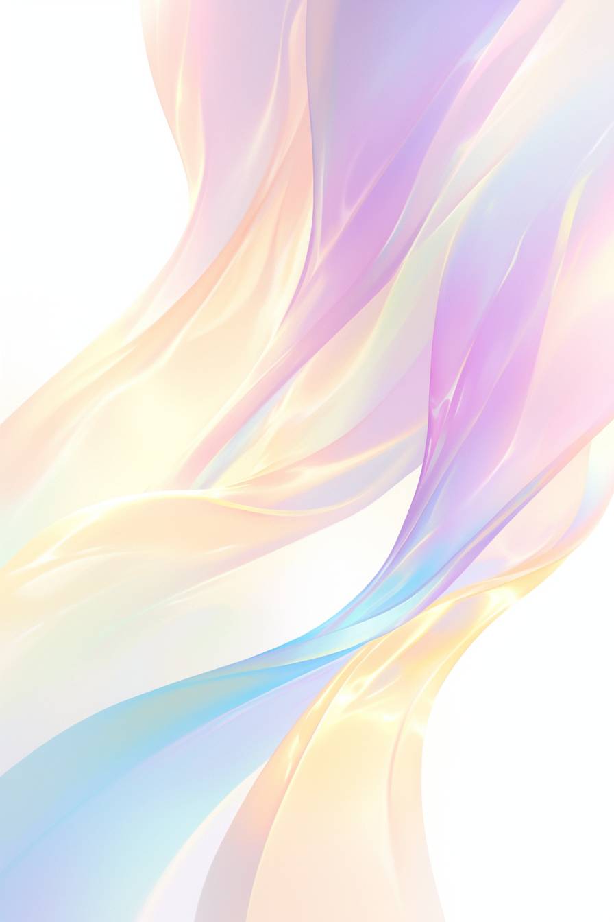 Soft pastel rainbow gradient with curves and waves, minimalist aesthetic.