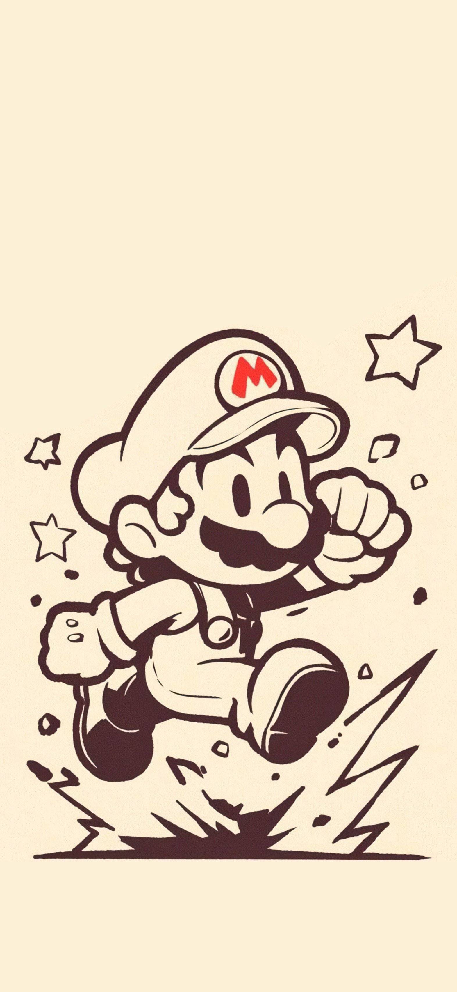 Este papel de parede do Mario tem uma vibe nostálgica