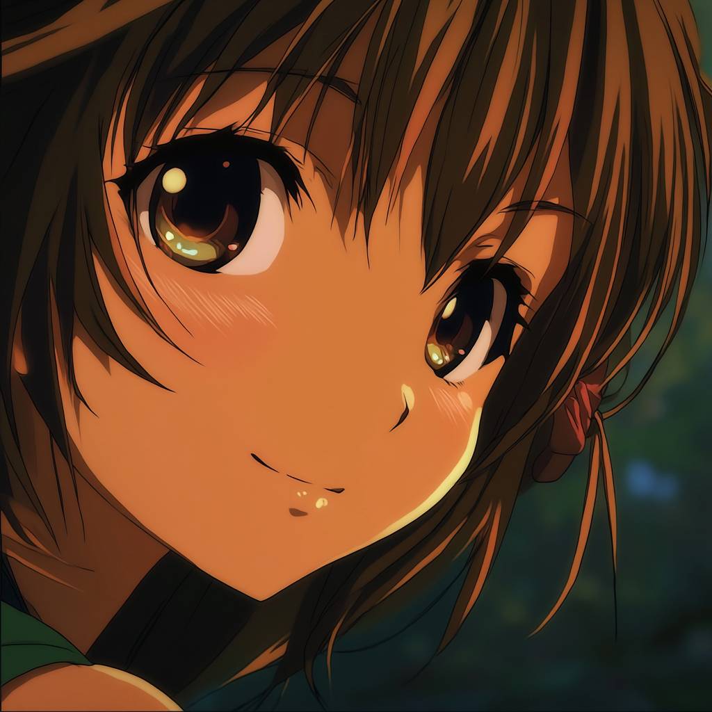 Yuki Nagato de La melancolía de Haruhi Suzumiya, chica de anime inteligente, foto de perfil en primer plano.