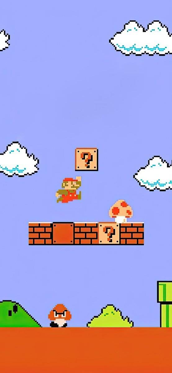 This Mario wallpaper brings nostalgic retro vibes!