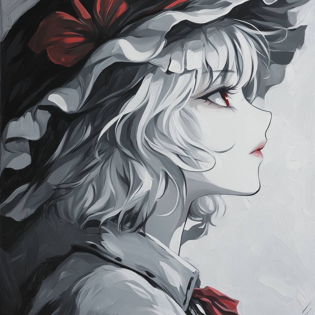 Remilia Scarlet from Touhou Project, an elegant anime girl.