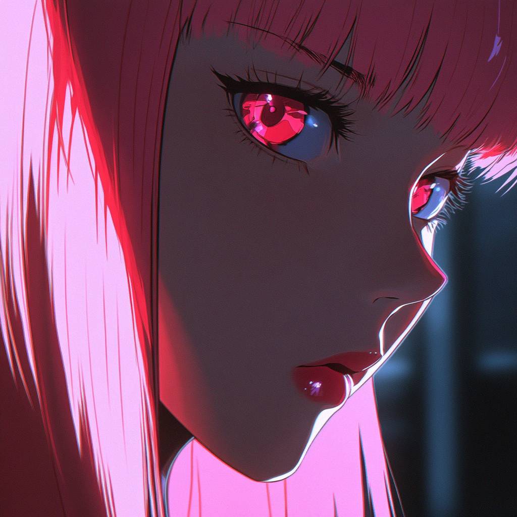 Close-up profile picture of Zero Two, the charismatic anime girl from Darling in the Franxx.